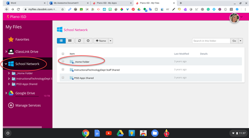 webdesk my files h drive 
